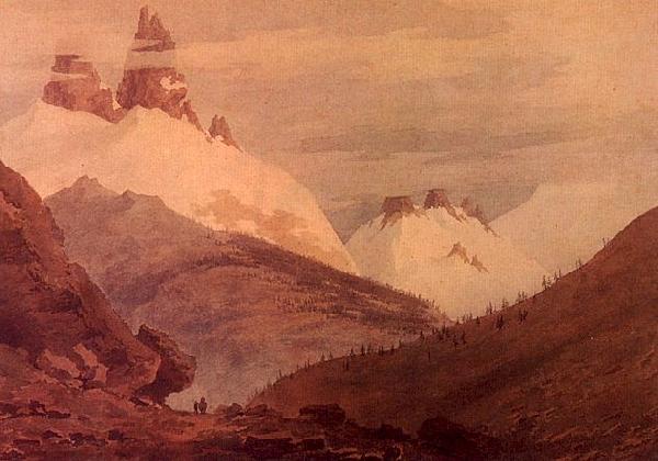 John Robert Cozens Between Chamonix and Martigny oil painting picture